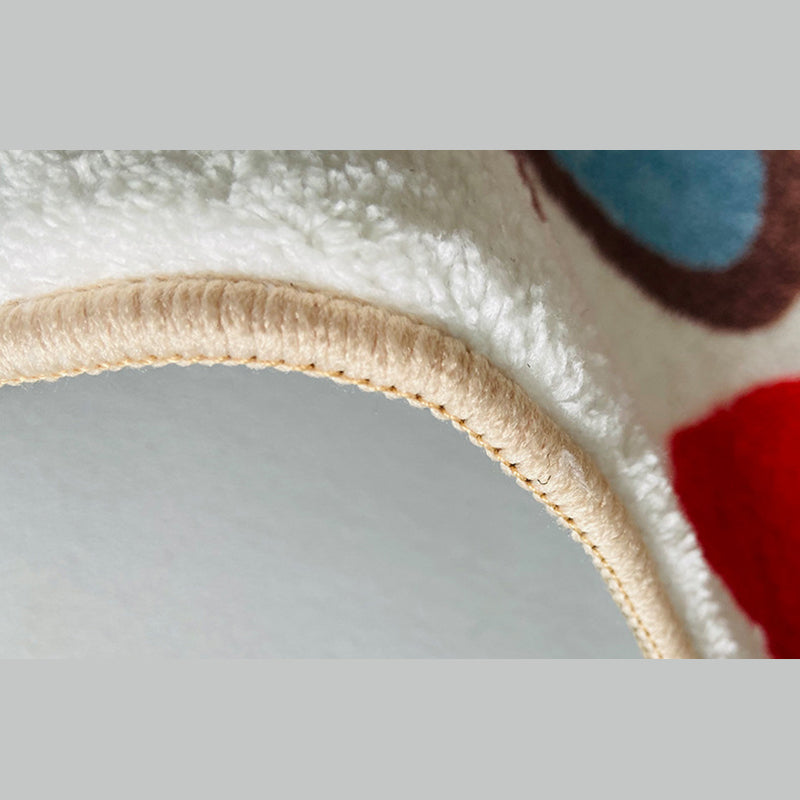 Beige Modern Rug Polyester Grid Indoor Rug Stain Resistant Area Rug for Living Room