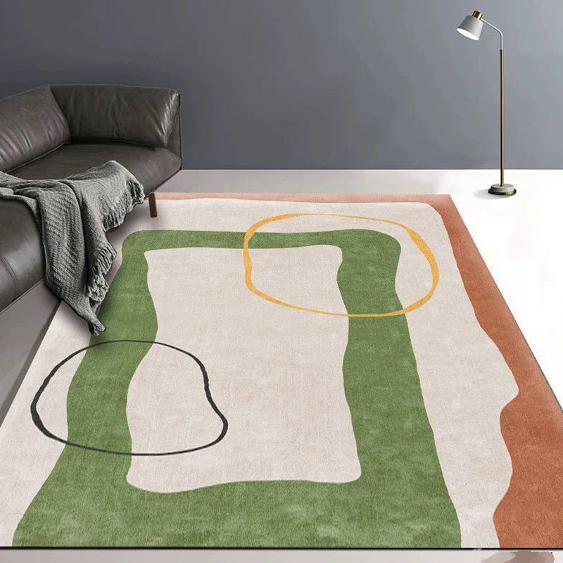 Abstract Blue Graphic Rug Polyester Modern Indoor Rug Non-Slip Backing Area Rug for Drawing Room