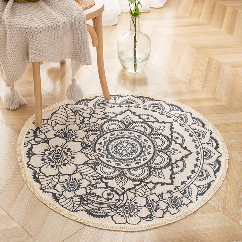 Runder Funky Teppich Americana Muster Fläche Teppich Baumwollmischung Fringe Indoor Teppich für Wohnzimmer