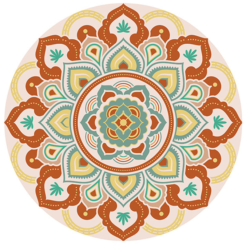 Chic Beige Americana Pattern Rug Polyester Bohemian Area Carpet Non-Slip Rug for Home Decor