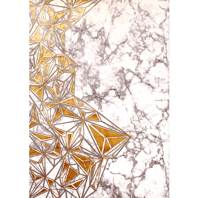 Grey Modern Rug Polyester Abstract Pattern Area Carpet Stain Resistant Area Rug for Home Decor