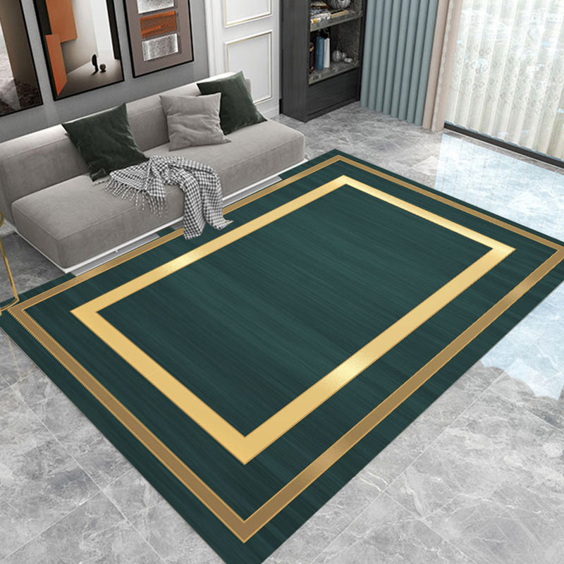 Fancy Black Modern Rug Polyester Geometric Pattern Area Rug Stain Resistant Rug for Home Decor