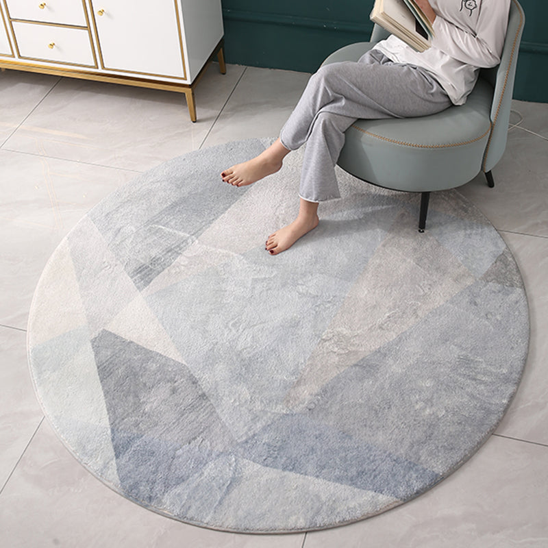 Beige Modern Area Rug Polyester Geometric Print Rug Anti-Slip Washable Rug for Living Room