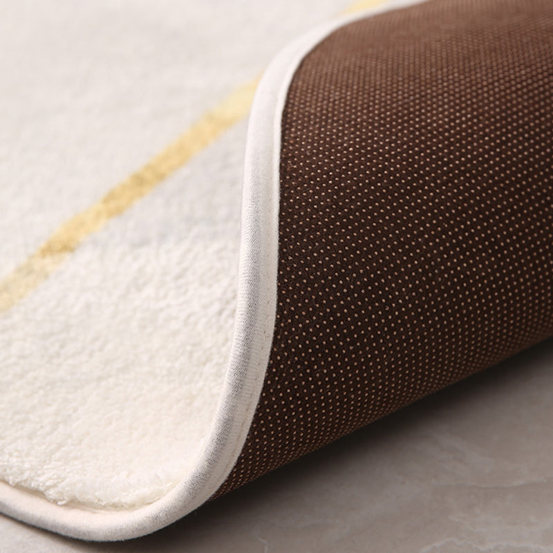 Beige Modern Area Rug Polyester Geometric Print Rug Anti-Slip Washable Rug for Living Room