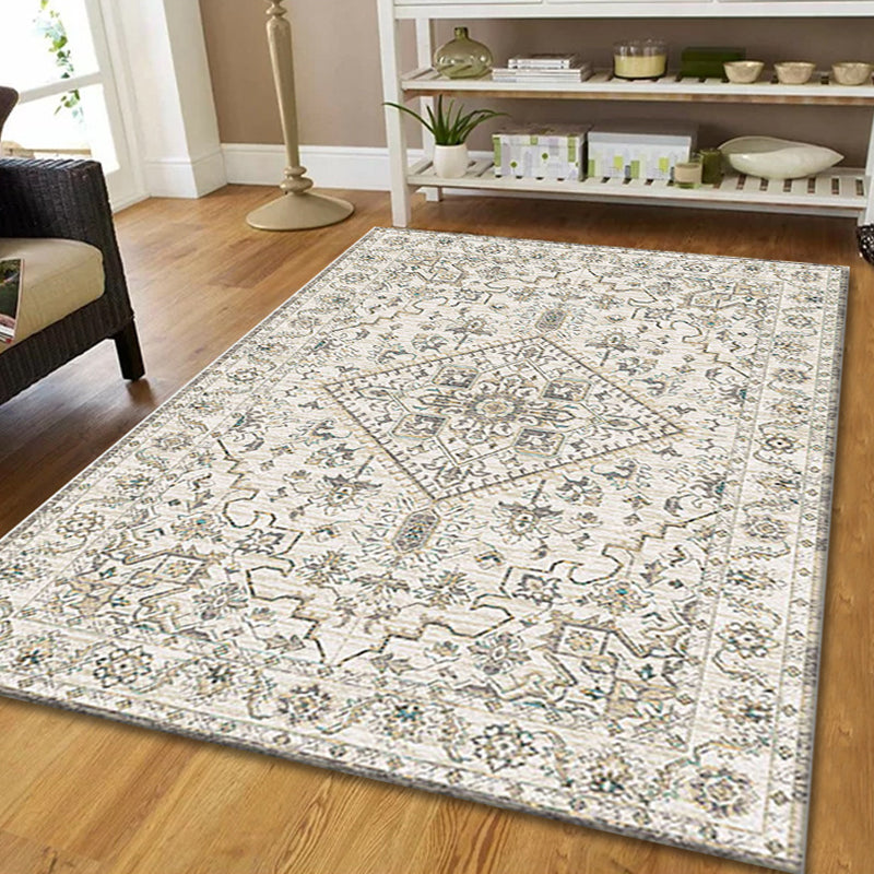 Tapis de tapis à imprimé rétro Médaillon Tapis en polyester tapis d'intérieur non glipt
