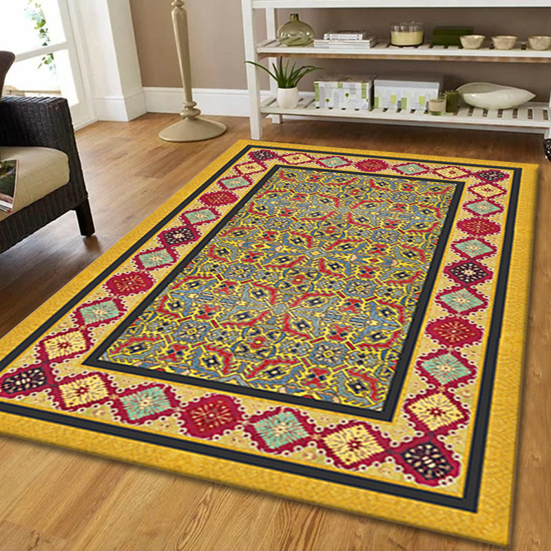 Tapis de tapis à imprimé rétro Médaillon Tapis en polyester tapis d'intérieur non glipt