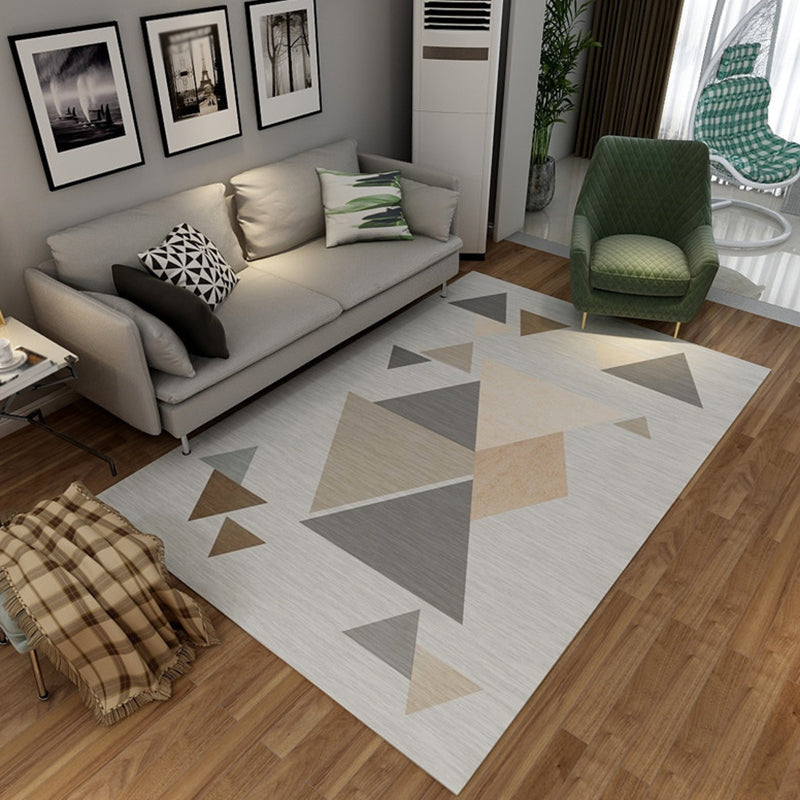 Modern Carpet Patchwork Trendy Polyster Area Rug Anti-Slip Backing Washable Rug for Living Room