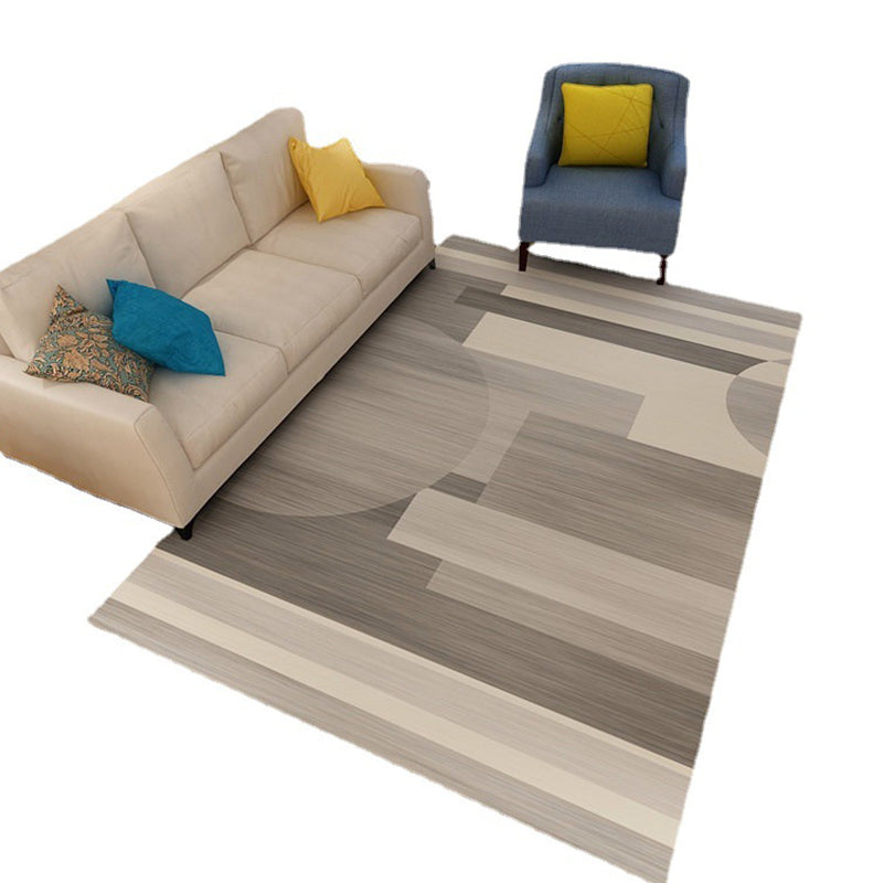 Modern Carpet Patchwork Trendy Polyster Area Rug Anti-Slip Backing Washable Rug for Living Room