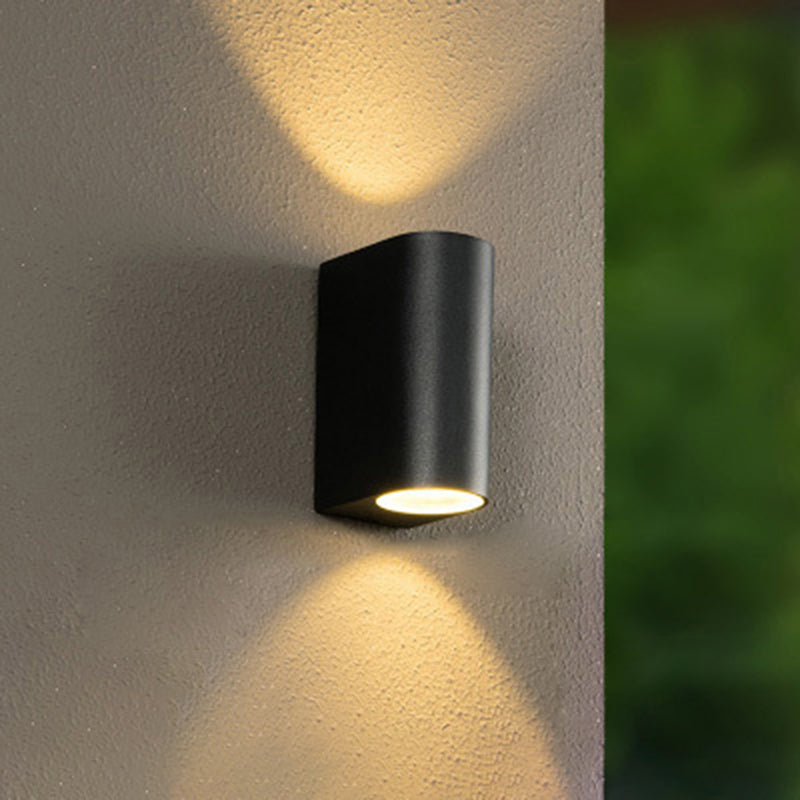 2-Lights Geometric Wall Sconce Modern Simple Style Metal Wall Lighting in Black