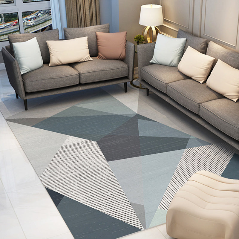 Simplicity Geometric Pattern Rug Classic Carpet Polyester Non-Slip Area Carpet for Home Decor