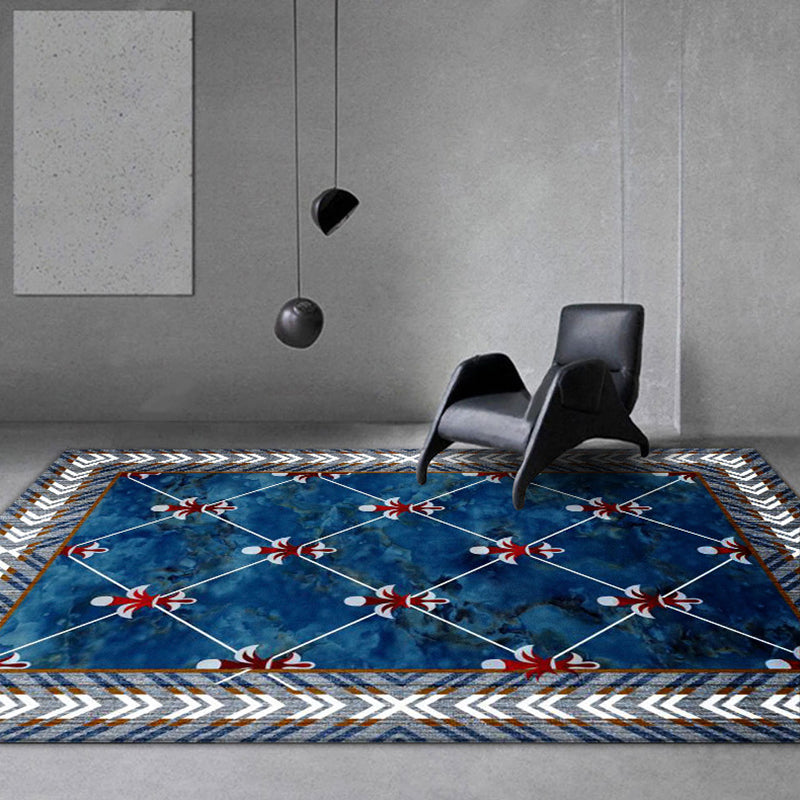 Antique Florentine Tile Carpet Polyester Area Rug Stain Resistant Indoor Carpet for Living Room