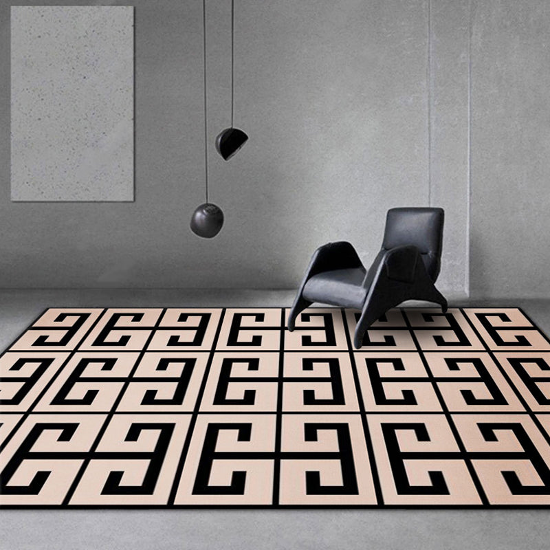 Antique Florentine Tile Carpet Polyester Area Rug Stain Resistant Indoor Carpet for Living Room