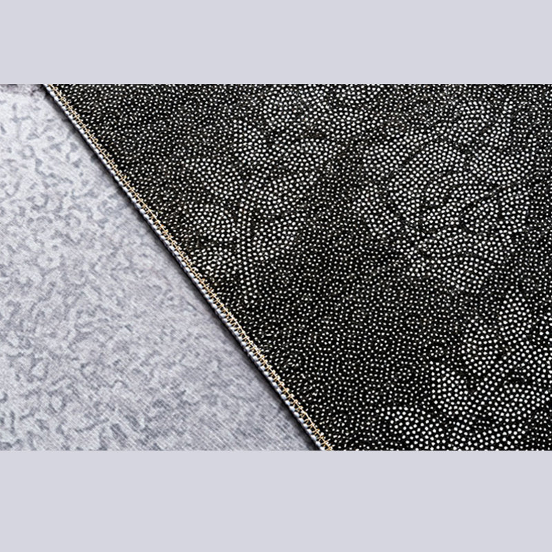 Modern Color Block Rug Polyester Grey Area Carpet Stain Resistant Area Rug for Bedroom