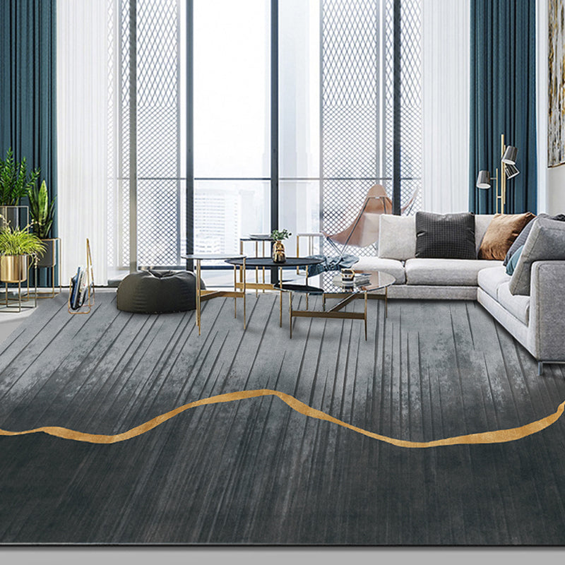 Green Modern Area Carpet Polyester Color Block Rug Stain Resistant Area Rug for Home Decor