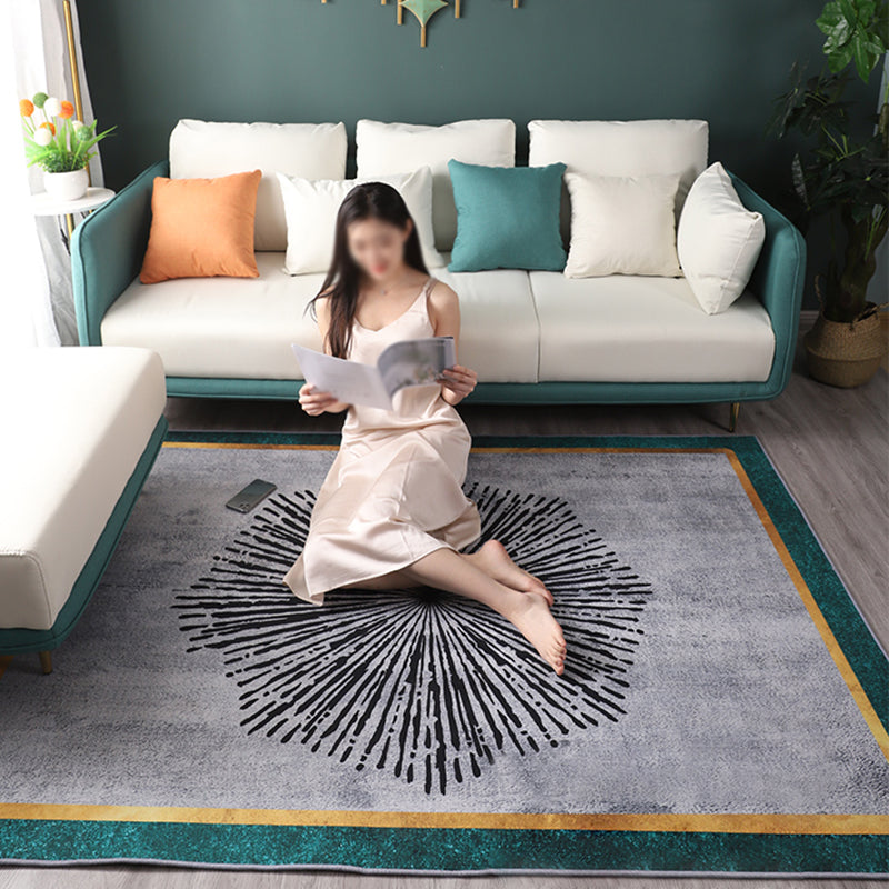 Tapis moderne vert en Polyester, bloc de couleur, résistant aux taches, pour la décoration de la maison