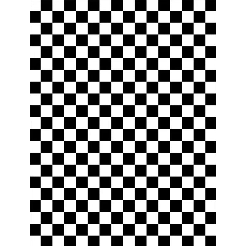 Modern Checkerboard Pattern Rug Polyester Indoor Carpet Non-Slip Backing Area Rug for Living Room