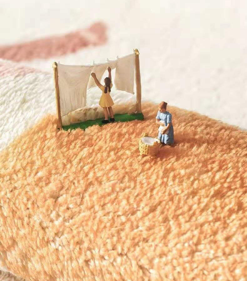 Modern Checkerboard Pattern Rug Polyester Indoor Carpet Non-Slip Backing Area Rug for Living Room