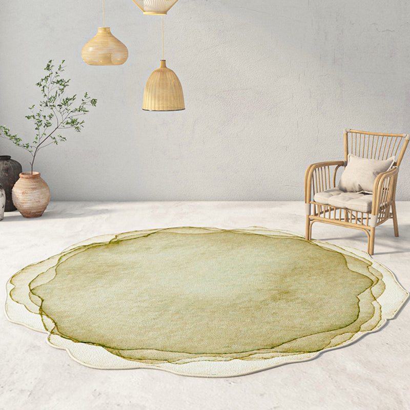 Contemporary Solid Color Carpet Orange Polyester Area Carpet Anti-Split Rug for Home Decor