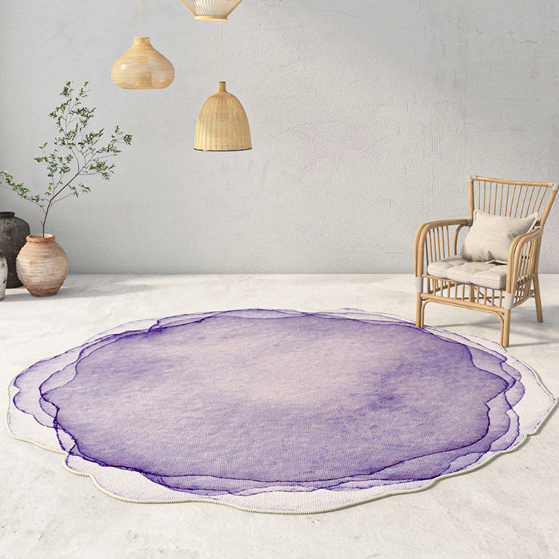 Contemporary Solid Color Carpet Orange Polyester Area Carpet Anti-Split Rug for Home Decor