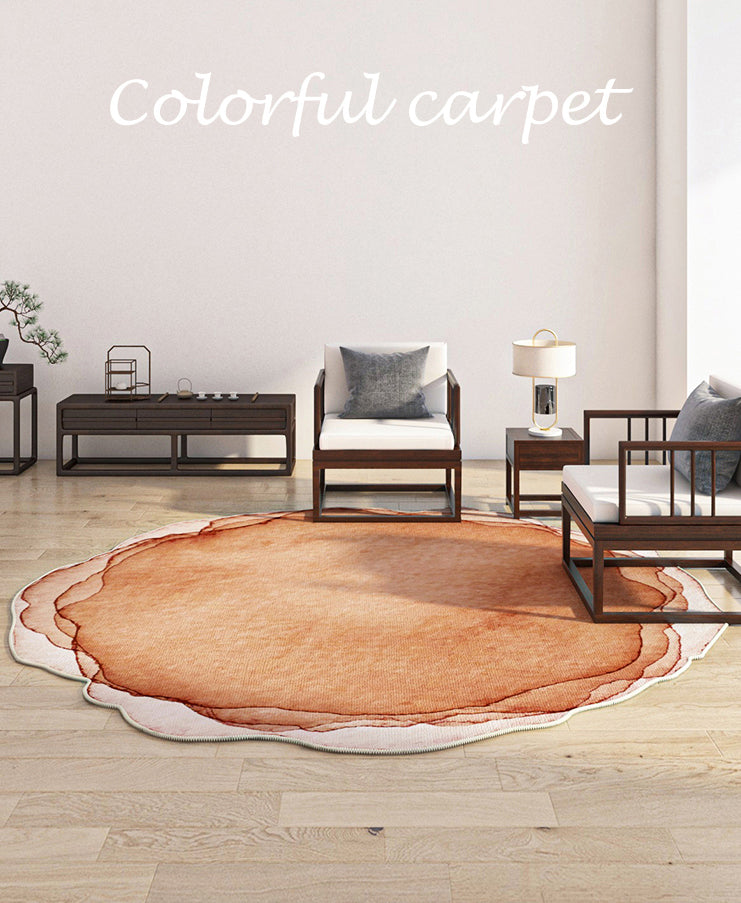 Eigentijds effen kleurtapijt, oranje polyester, tapijt, anti-splittapijt voor woondecoratie