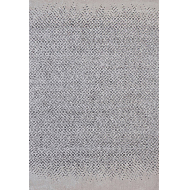 Grey Line Pattern Area Carpet Polyester Modern Area Rug Stain Resistant Rug for Home Decor