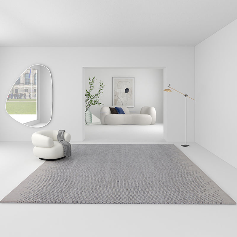 Grey Line Pattern Area Carpet Polyester Modern Area Rug Stain Resistant Rug for Home Decor