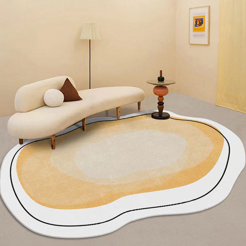 Salle de salon moderne Tapis Blue Polyester Area Color Bloc Tapis sans glissement