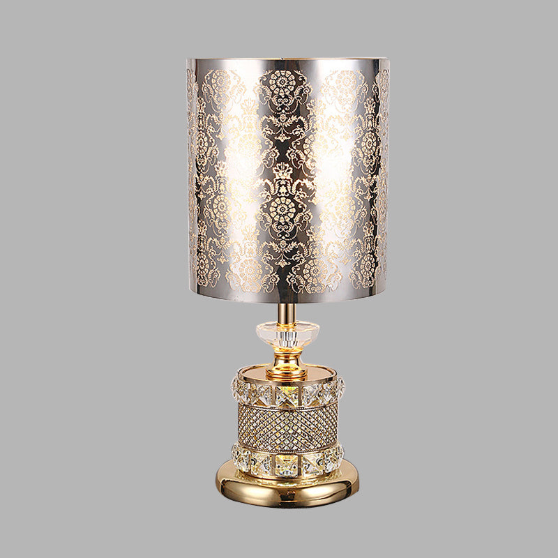 Crystal Gold Night Light Flower/Árbol Lámpara de mesas de noche tradicionales para dormitorio