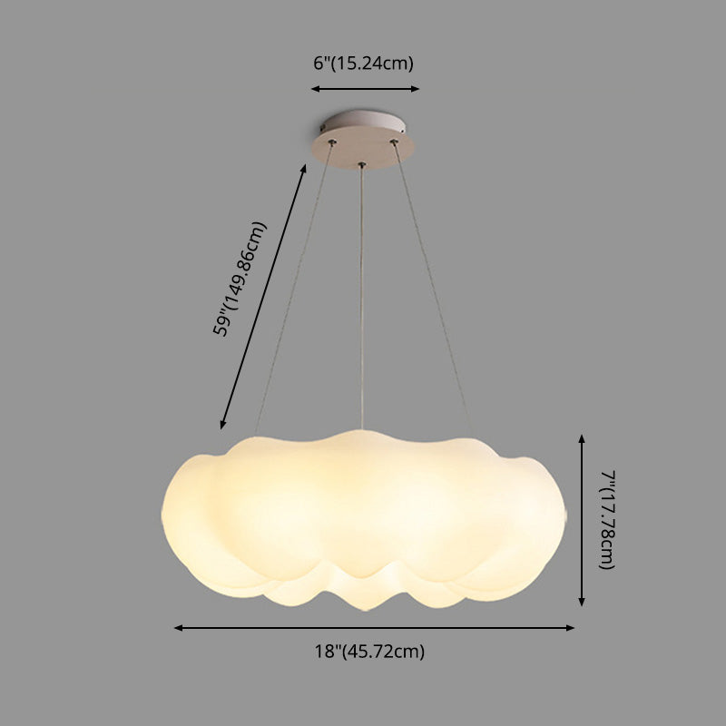 White Cloud Pendant Light LED Acrylic Ceiling Suspension Lamp for Bedroom