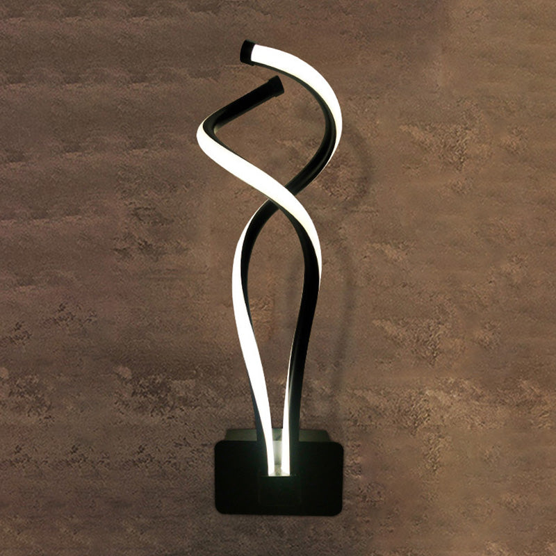 Spiral Wall Lighting Fixture Minimalist Style Metal LED Black Wall Sconce Lighting