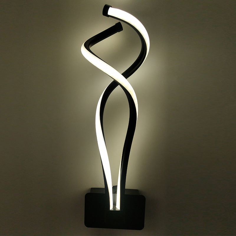 Accoglienza a parete a spirale Freeture Minimalist in stile Minimalista LED LED Black Wall Sconce Illuminazione