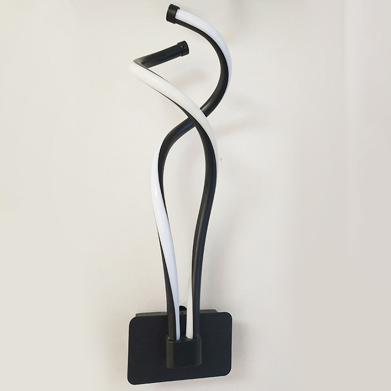 Spiral Wall Lighting Fixture Minimalist Style Metal LED Black Wall Sconce Lighting