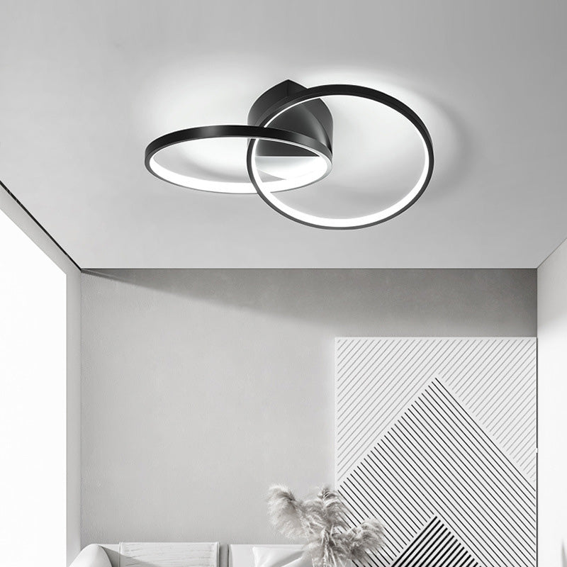 2-Ring Ceiling Light Stylish Modern Acrylic LED Semi Flush Mount Light
