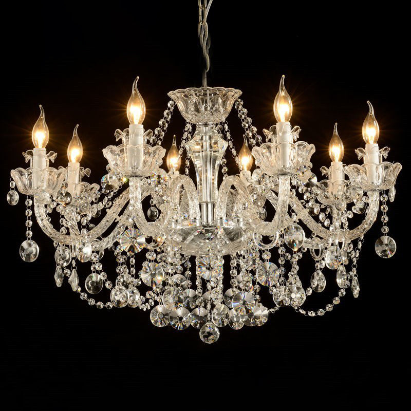 Luci del lampadario dell'isola cilindro moderni apparecchi di illuminazione lampadario in vetro con decorazione di uccelli