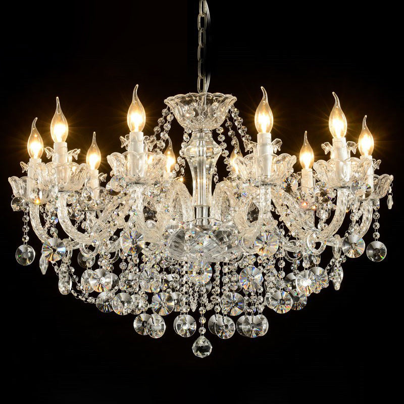 Luci del lampadario dell'isola cilindro moderni apparecchi di illuminazione lampadario in vetro con decorazione di uccelli