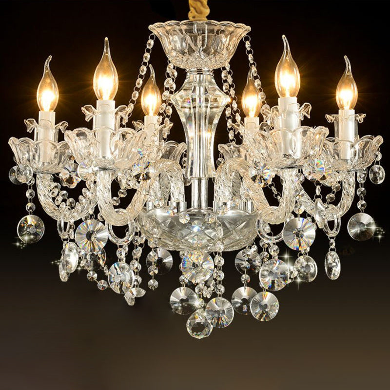 Luci del lampadario dell'isola cilindro moderni apparecchi di illuminazione lampadario in vetro con decorazione di uccelli