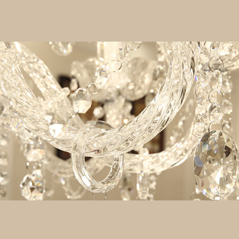 Luci del lampadario dell'isola cilindro moderni apparecchi di illuminazione lampadario in vetro con decorazione di uccelli