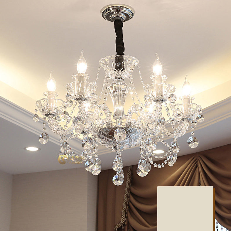 Luci del lampadario dell'isola cilindro moderni apparecchi di illuminazione lampadario in vetro con decorazione di uccelli