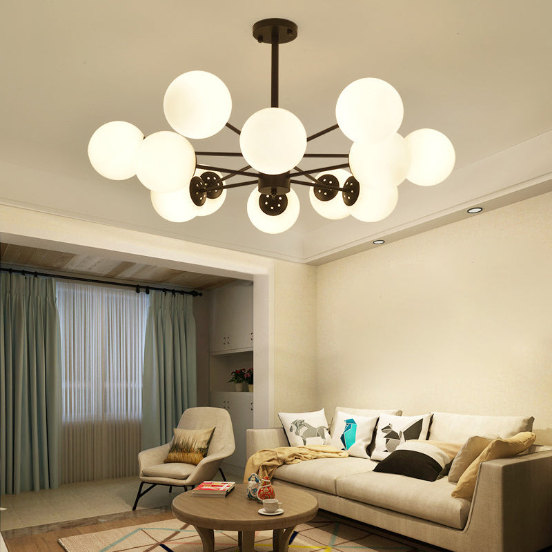 Globe Chandelier Light Fixture Modern Glass Pendant Lighting for Restaurant