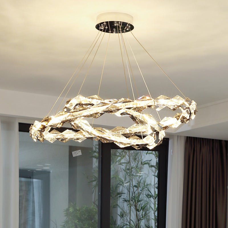 Contemporary Style Ceiling Lighting Ring Crystal Bedroom LED Ceiling Fixture