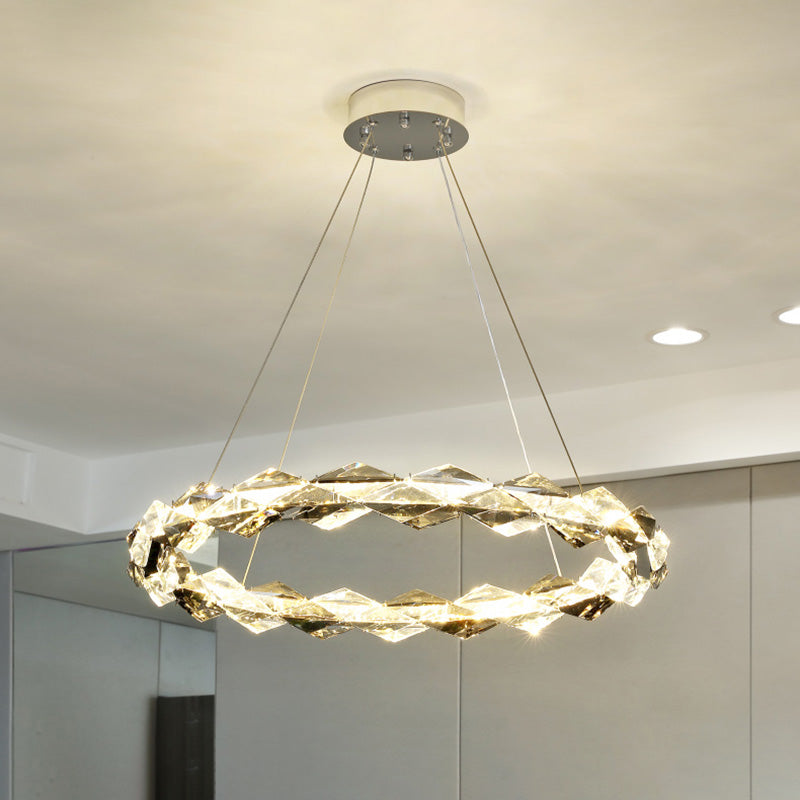 Contemporary Style Ceiling Lighting Ring Crystal Bedroom LED Ceiling Fixture