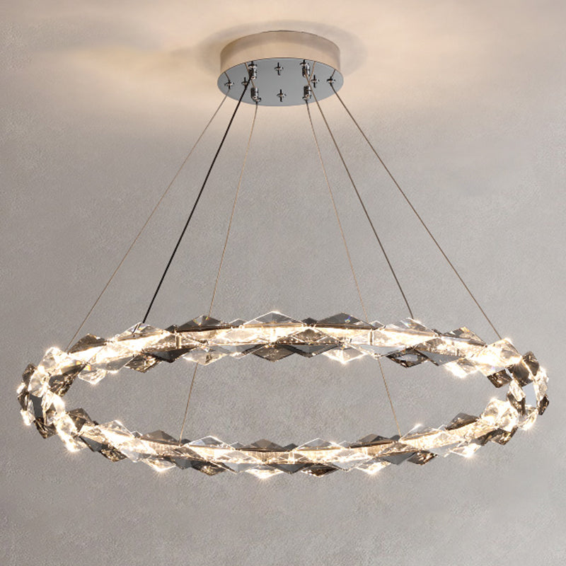 Contemporary Style Ceiling Lighting Ring Crystal Bedroom LED Ceiling Fixture