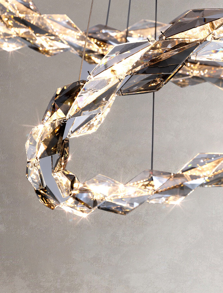 Contemporary Style Ceiling Lighting Ring Crystal Bedroom LED Ceiling Fixture