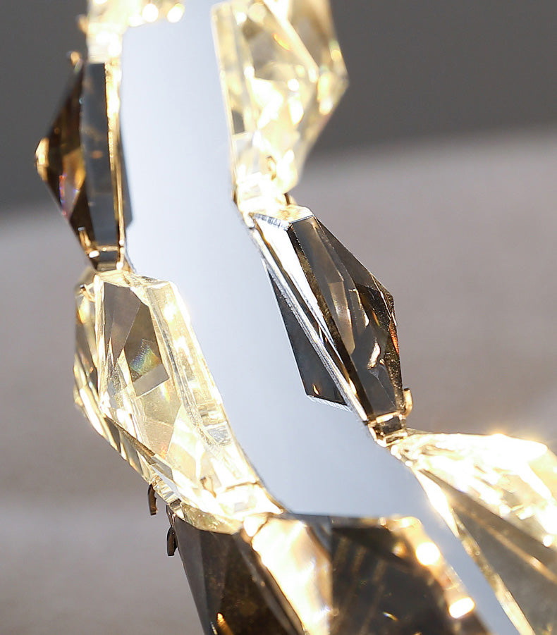 Contemporary Style Ceiling Lighting Ring Crystal Bedroom LED Ceiling Fixture