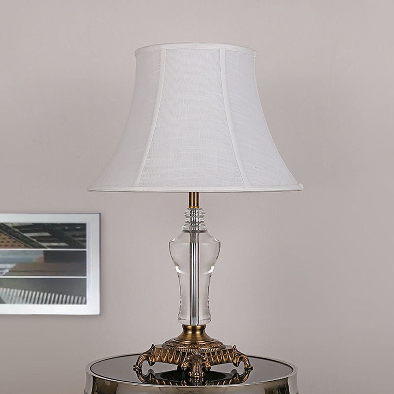 1 tissu léger noctline Light Countryside Blanc Cone Cone Living Room thes-tands Lampe avec accent en cristal
