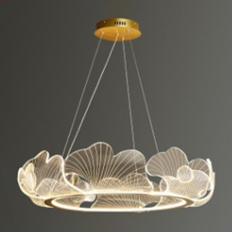 Luz de suspensión de anillo de oro de lámpara de araña de araña moderna para dormitorio de sala de estar