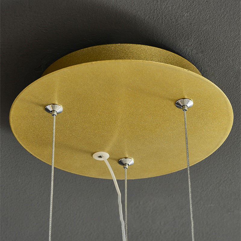 Luz de suspensión de anillo de oro de lámpara de araña de araña moderna para dormitorio de sala de estar