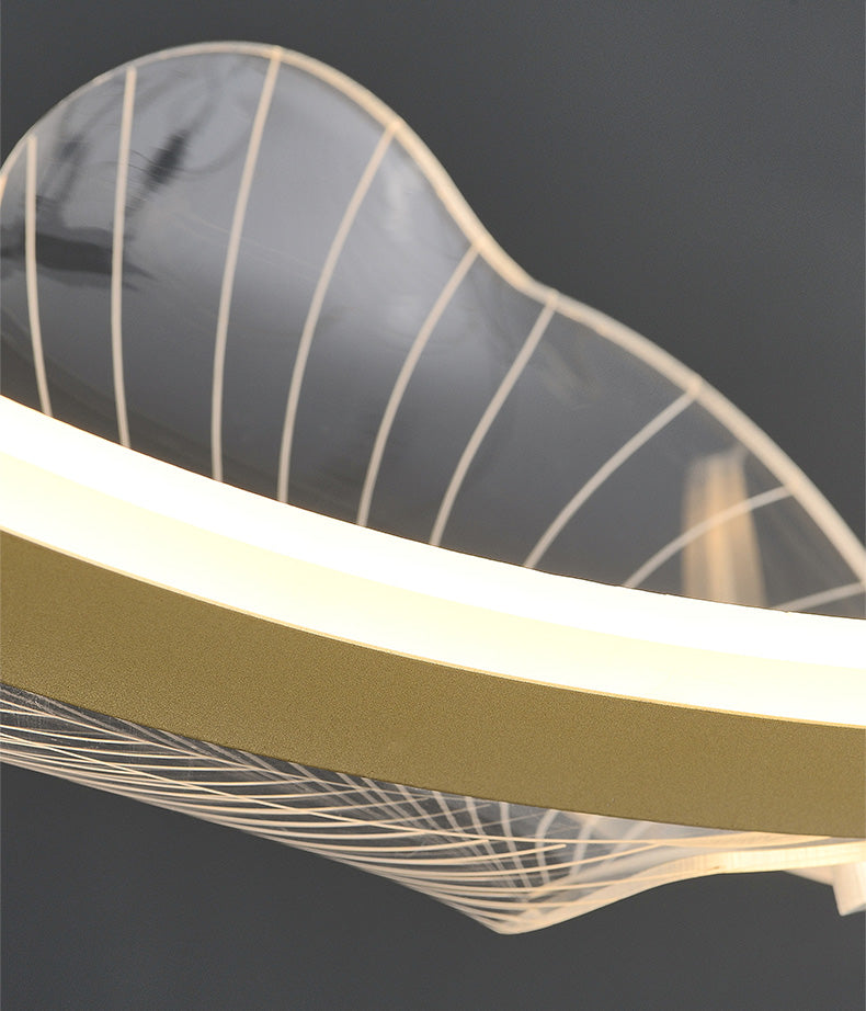 Luz de suspensión de anillo de oro de lámpara de araña de araña moderna para dormitorio de sala de estar