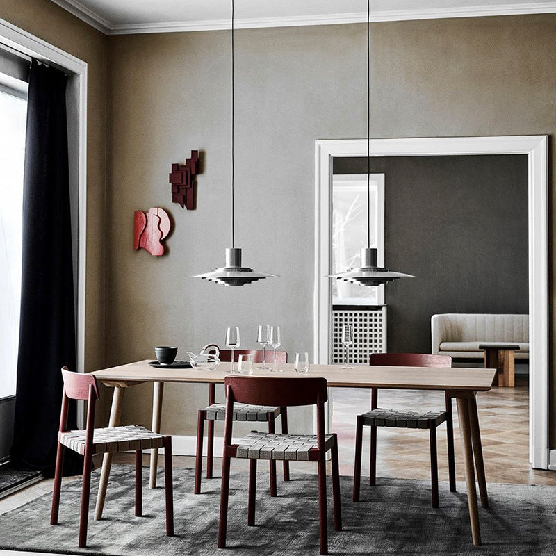 Postmodern Metal Tiers Design Single Bulb Pendant Light for Bedroom Dining Room