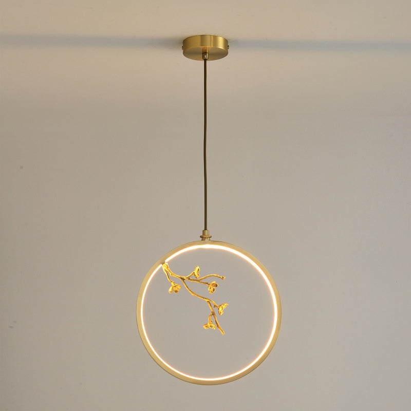 Contemporary Gold Simplicity Line Design LED Pendant Lamp for Bar Study Room
